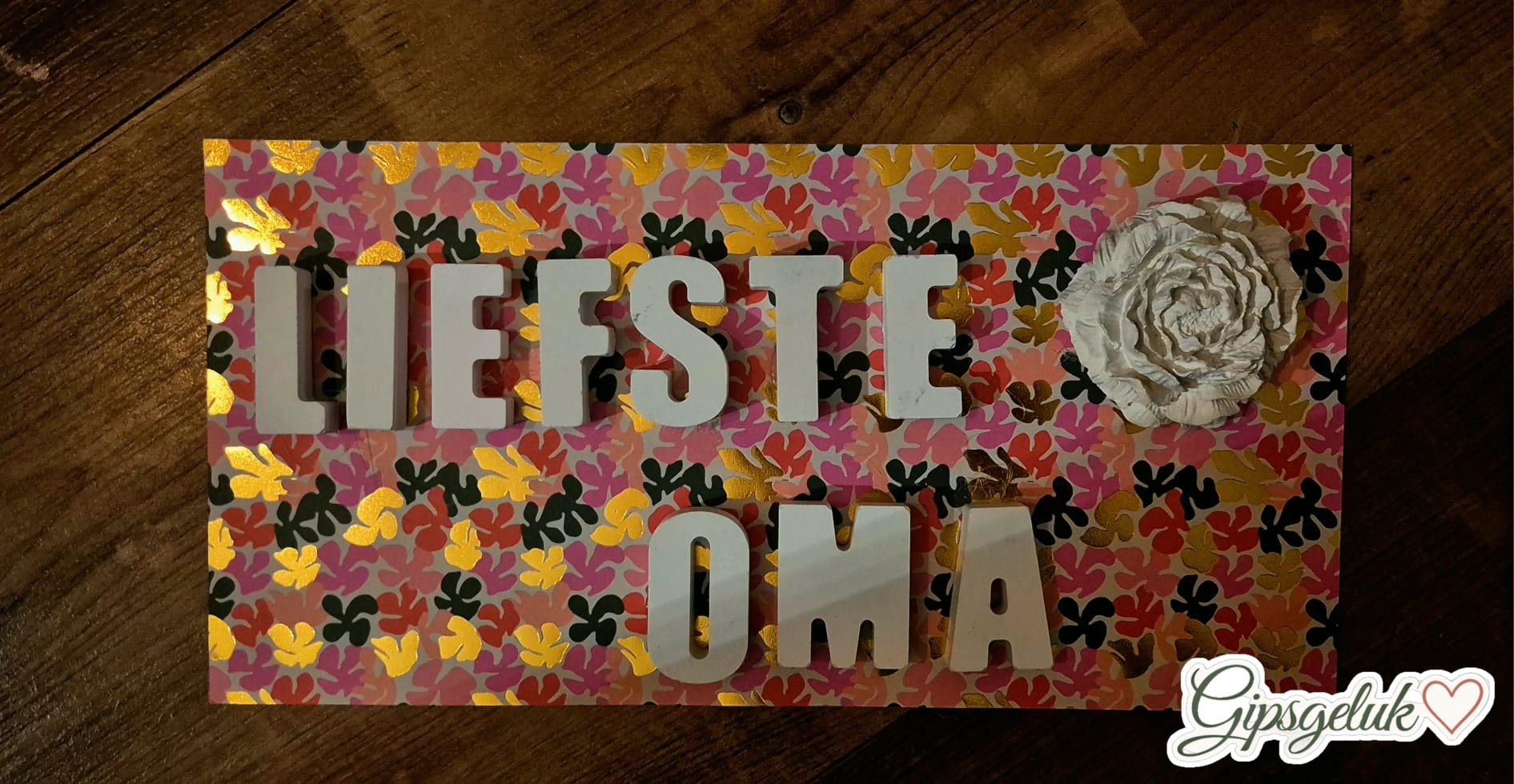 Voorbeeld van gepersonaliseerde gipsletters