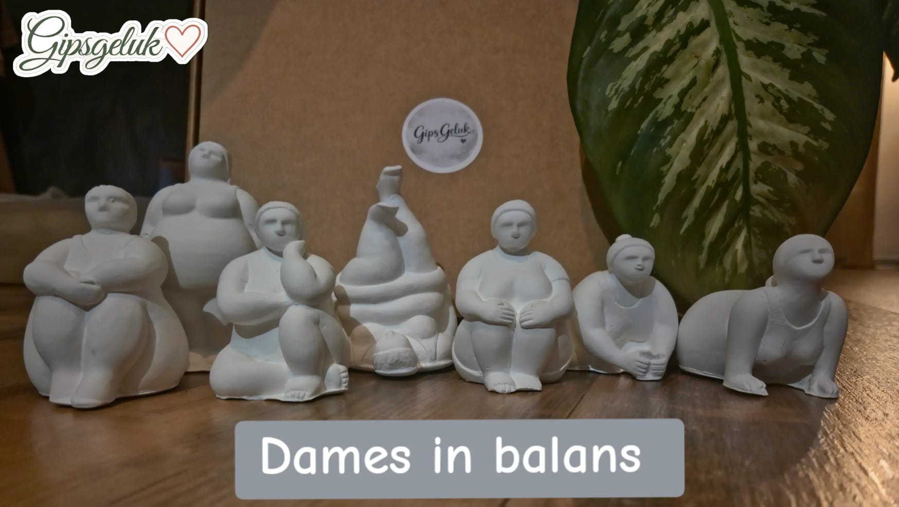 Dames in balans DIY-pakket met handgemaakte gipsfiguren om zelf te beschilderen